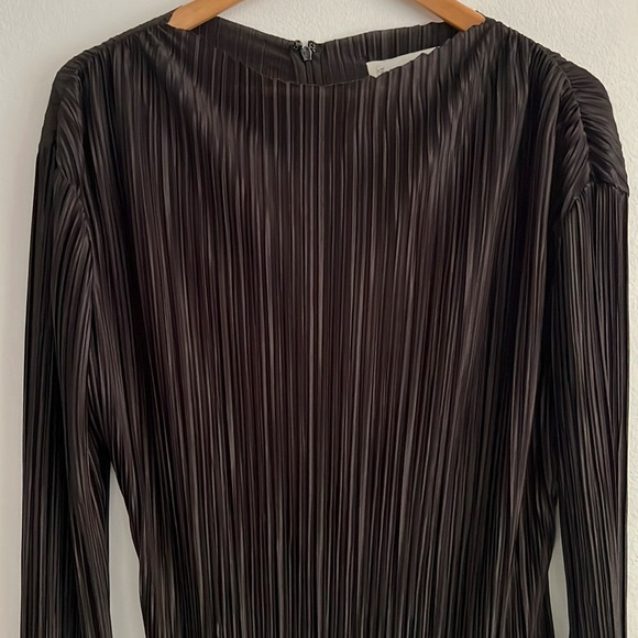 Tojhà Chante Tunic Pleated Black Mini Dress Long Sleeve - Picture 5 of 16